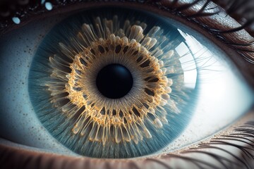 human eye at closeup with a small depth of field. Generative AI