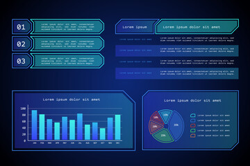 Futuristic digital interface graphic elements