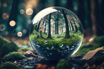 Crystal Clear: Discovering the Beauty of the Forest with the Globe, generative ai