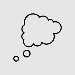 Trendy think bubble in flat style. Cloud line art. vector illustration.eps