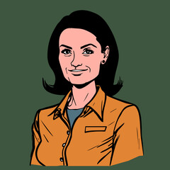 Fototapeta premium Vector illustration of a middle-aged woman / classic portrait of a mature woman.