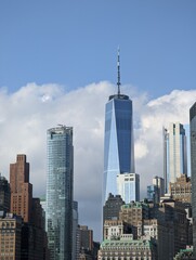 city skyscrapers skyline of new york city in the island of manhattan in the united states of america, spring travel
