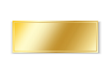 Rectangular gold plate. goldenplate for decoration design. Vector illustration.