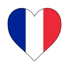 France Heart Shape Flag. Love France. Visit France. Western Europe. Europe. European Union. Vector Illustration Graphic Design.