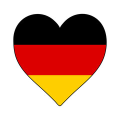 Germany Heart Shape Flag. Love Germany. Visit Germany. Western Europe. Europe. European Union. Vector Illustration Graphic Design.