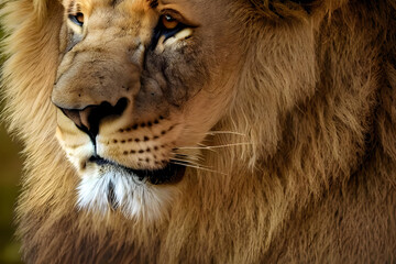Lion king isolated , Portrait Wildlife animal , generative ai