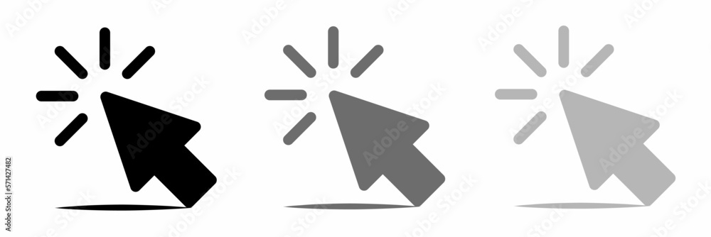 Poster computer cursor. computer cursor icon illustration with shadow. stock vector illustration.