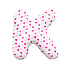 Letter K Love Balloon Alphabet Pink With Generative AI