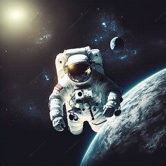 Fototapeta na wymiar Astronaut in space