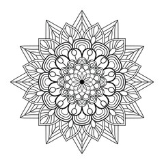 Mandala. Round Ornament Pattern. Henna tattoo mandala. Mehndi style. Decorative pattern in oriental style. Coloring book page.