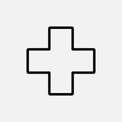 Outline plus icon.plus vector trendy style illustration on white background..eps