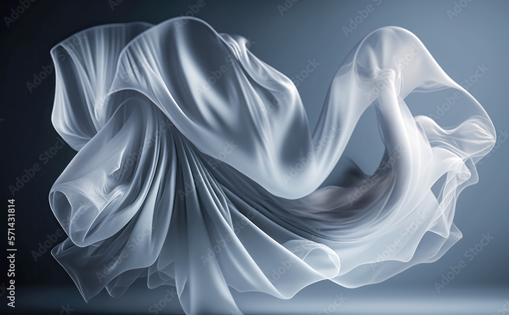 Wall mural Gray Chiffon Abstract Background. Created with Generative AI Technology