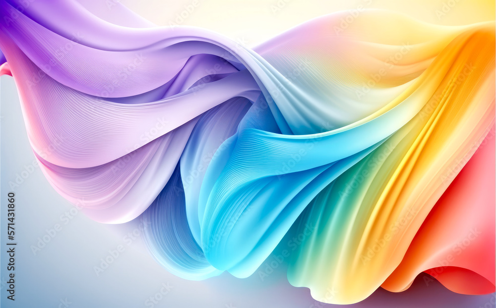 Wall mural rainbow colors chiffon abstract background. created with generative ai technology