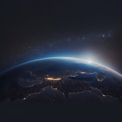 Eart from space in the night