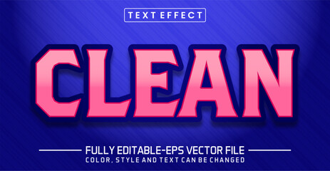 Clean text editable style effect