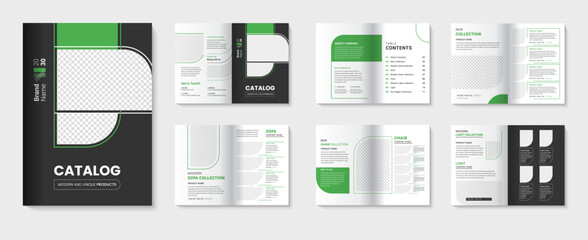 Fototapeta na wymiar Product catalog or furniture catalogue design with brochure