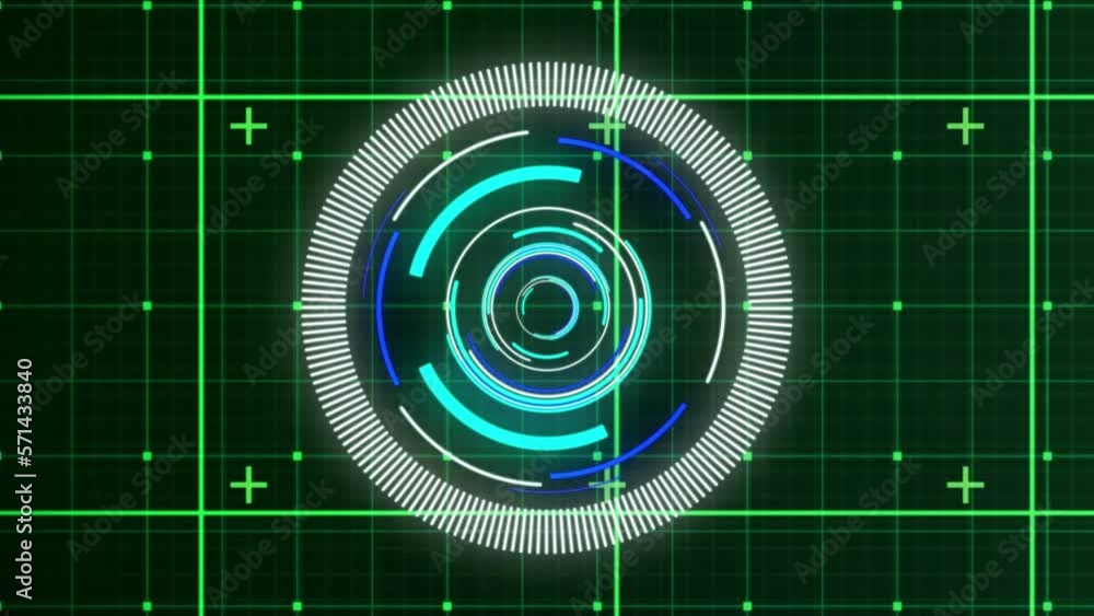 Poster animation of scope scanning over grid