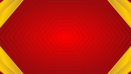 Modern red background with hexagonal pattern