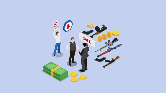 Arms dealer 3d animation