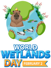 World wetlands day on February icon