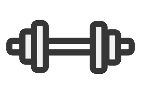 Dumbbell line icon. Bodybuilding fitness icon. Weight black sign and dumbbell gym fitness and sports equipment. Dumbbell line icon set Linear style.