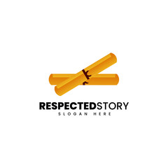 Vector Logo Illustration Respected Story Gradient Colorful Style.
