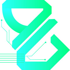 Gradient Cyberpunk Illustration Element