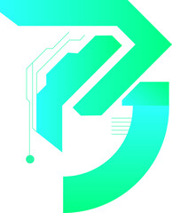 Gradient Cyberpunk Illustration Element