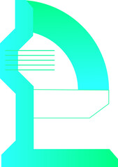 Gradient Cyberpunk Illustration Element