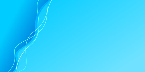 Vector illustration of gradient blue background with wavy curve line element