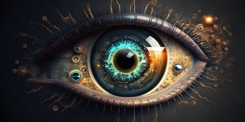 Conceptualized high tech eyes. Generative AI
