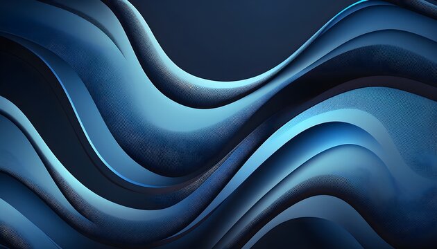 Abstract blue color background. Dynamic shapes composition. generative ai © Queen_Ai
