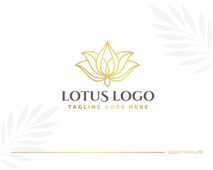 luxury lotus flower beauty spa logo design