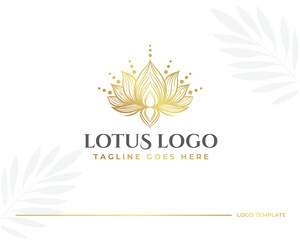 luxury lotus flower beauty spa logo design