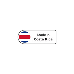 Made in Costa Rica png label design with flag