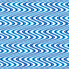 波模様の背景イラスト、ウェーブストライプのリピートパターン、曲線のシームレスパターン、水色の素材、波紋の背景イラスト