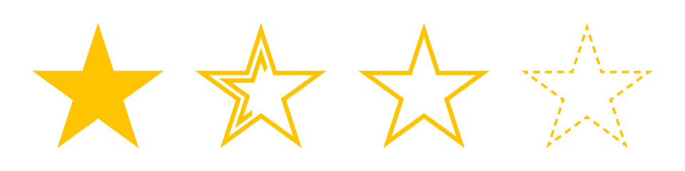 Yellow star vector icons