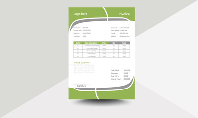 Professional modern business invoice design 
