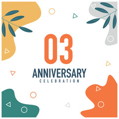 03rd anniversary celebration vector colorful design  on white background abstract illustration