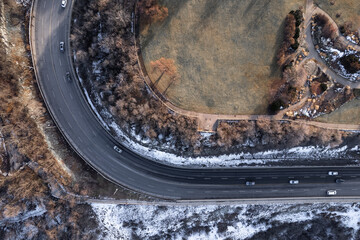 Obraz premium Road around park