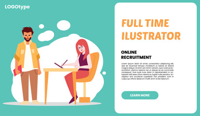 vector we are hiring landing page for web banner