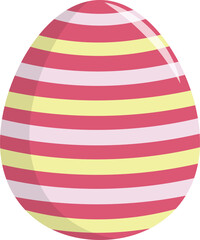Pink and Yellow Line Drawing on Easter Egg PNG