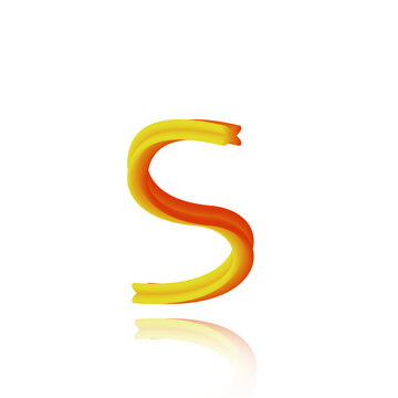 3d illustration blender text alphabet S on a transparent background suitable for design logo symbols