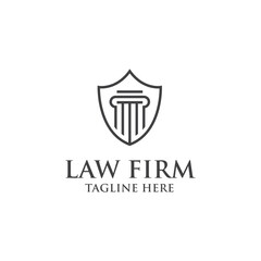 law firm logo design, lawyer logo, justice logo, attorney and law logo, line art style	