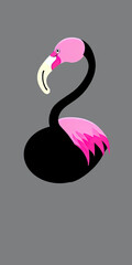 2d flamingo illustration ,Generative AI