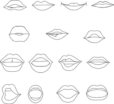 Thin Lineart Lips Icon