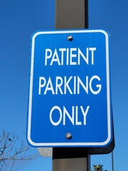 patient parking only sign