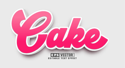 Cake 3d editable text effect vector template 