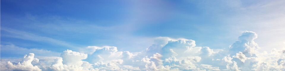 panorama blue white cloud shape abstract nature background