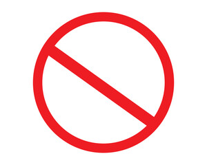 Ban sign. Red prohibition sign. Circle red warning icon. Stop sign vector symbol. Forbidden vector sign. 